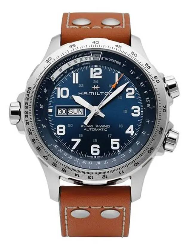 H77765541 Khaki Aviation Xwind Day Date Men's Leather Watch - HAMILTON - BALAAN 6