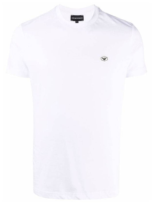 Logo Patch Short Sleeve T-Shirt White - EMPORIO ARMANI - BALAAN 1