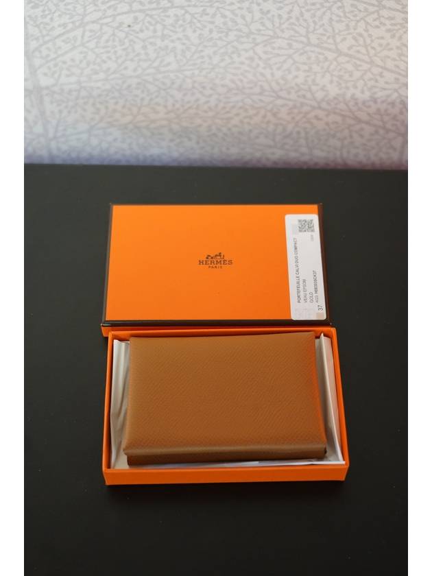 Calvi Duo Card Wallet Brown - HERMES - BALAAN 3