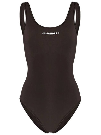 Women's Logo Backless One-Piece Swimsuit Brown - JIL SANDER - BALAAN 2