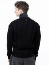 Men s M243TP07BK Dense Cable V neck Knit Black - CHANCE'S NOI - BALAAN 4