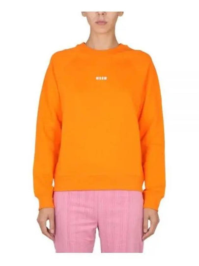 Micro Logo Cotton Sweatshirt Orange - MSGM - BALAAN 2