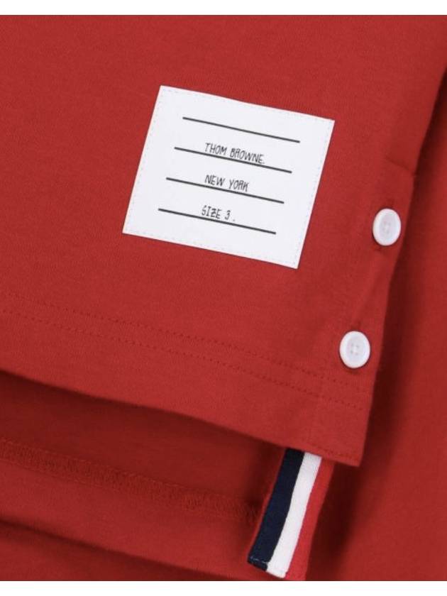 4-Bar Stripe Polo Shirt Red - THOM BROWNE - BALAAN 6