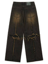 Runway Cross Raw Edge Jeans Black - ULKIN - BALAAN 3