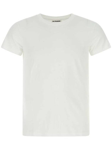 Crewneck Cotton Short-sleeved T-shirt White - JIL SANDER - BALAAN 1