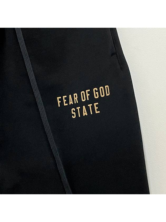 Essential Logo Print Drawstring Track Pants Black - FEAR OF GOD ESSENTIALS - BALAAN 6