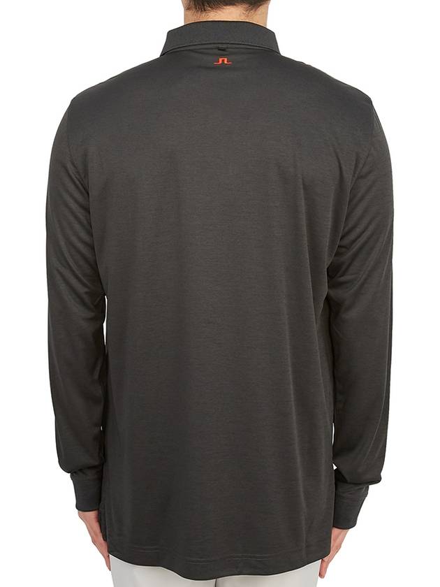 Men's Tour Tech Long Sleeve Polo Shirt Black Melange - J.LINDEBERG - BALAAN 5