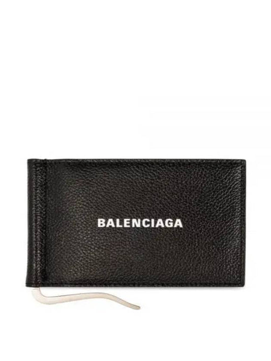 Grained Calfskin Bill Clip Bi-Fold Wallet Black - BALENCIAGA - BALAAN 2