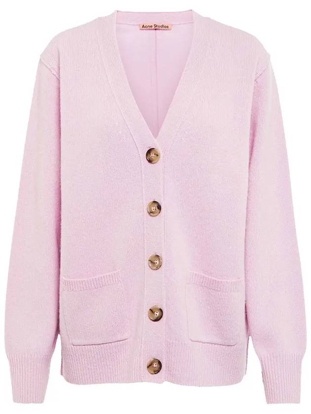 Wool Blend Cardigan Pale Lilac - ACNE STUDIOS - BALAAN 3