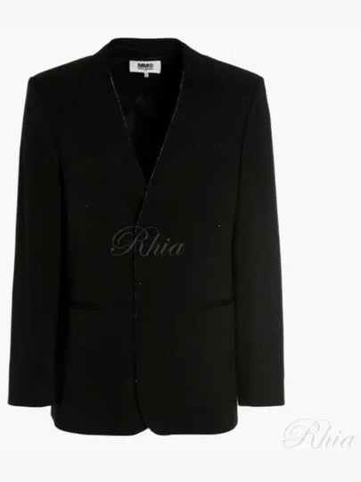 Raw Edge Button Fastening Pocket Jacket Black - MAISON MARGIELA - BALAAN 2