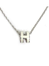 Mini Pop H Pendant Necklace Palladium Blanc - HERMES - BALAAN 6