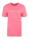 Logo Cotton Short Sleeve T-Shirt Pink - PATOU - BALAAN 2