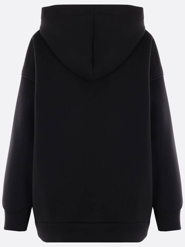 Obbia M Monogram Embroidery Detail Zip Up Hoodie Black - MAX MARA - BALAAN 3