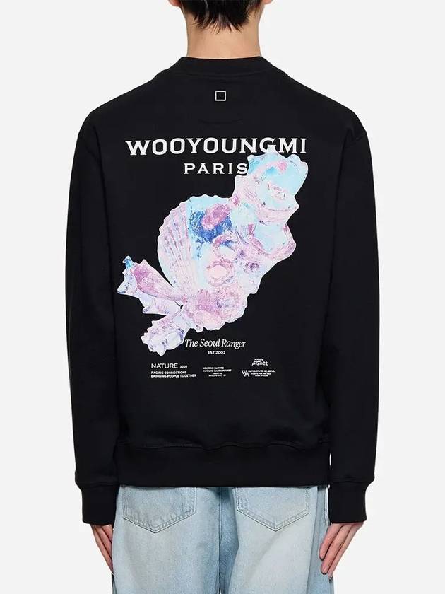 3D Coral Back Logo Sweatshirt Black - WOOYOUNGMI - BALAAN 3