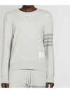 Classic Loopback Terry Tonal 4-Bar Relaxed Fit Crewneck Sweatshirt Pale Grey - THOM BROWNE - BALAAN 2