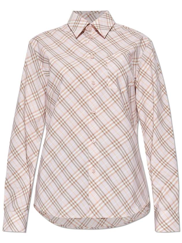 Burberry Checkered Shirt, Women's, Pink - BURBERRY - BALAAN 1