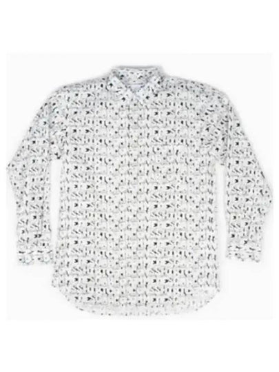 All-Over Print Long-Sleeved Shirt White - COMME DES GARCONS - BALAAN 2