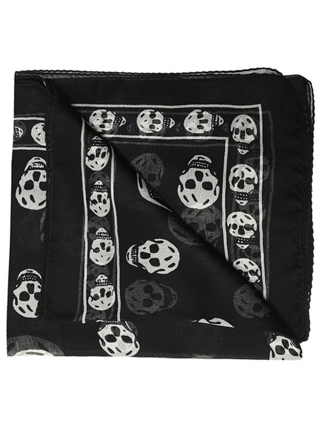 Skull Print Silk Scarf Black - ALEXANDER MCQUEEN - BALAAN 2