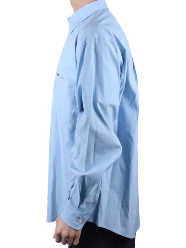 24SS Men's Washed Pins Twill Big Shirt Sax Blue A24SS02TN SAXBLUE - AURALEE - BALAAN 4