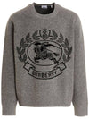 Men's Irving Logo Print Crew Neck Wool Knit Top Grey - BURBERRY - BALAAN 1