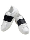 Men's Hidden Open Band Low Top Sneakers White Navy - VALENTINO - BALAAN 2