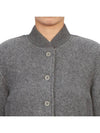 Striped Wool Fleece Bomber Jacket Grey - THOM BROWNE - BALAAN 7