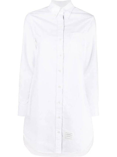 Women's Hidden Oxford Shirt Long Dress White - THOM BROWNE - BALAAN 2