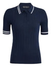 Women's Rib Cotton Short Sleeve Polo Shirt Navy - G/FORE - BALAAN 2