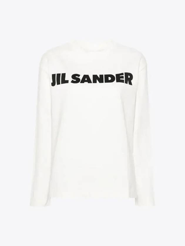 Logo Print Cotton Sweatshirt White - JIL SANDER - BALAAN 2