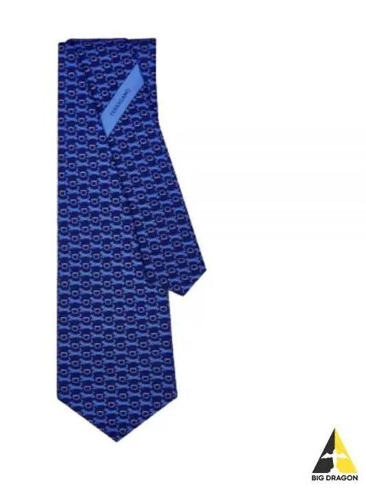 Tiger Print Silk Tie Navy - SALVATORE FERRAGAMO - BALAAN 2