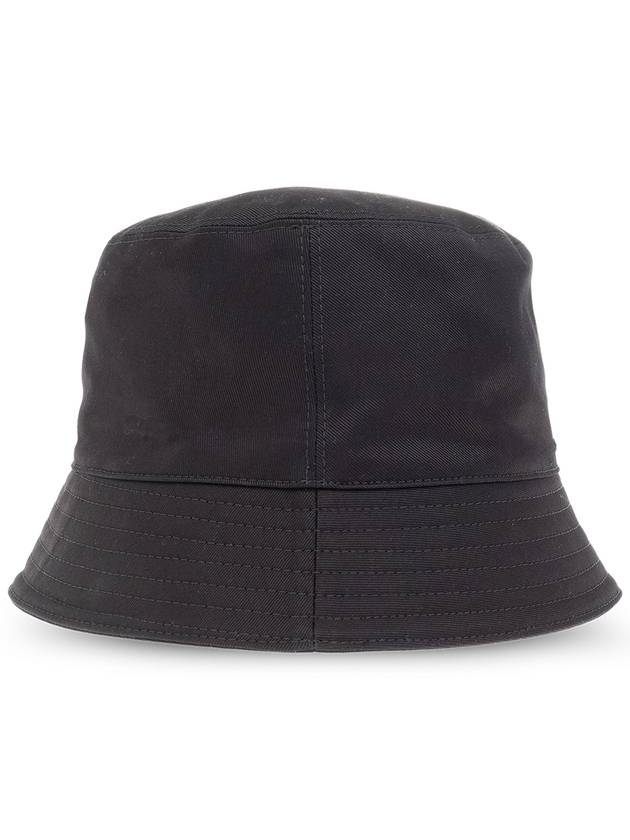 Embroidered Logo Cotton Bucket Hat Black - MARNI - BALAAN 4