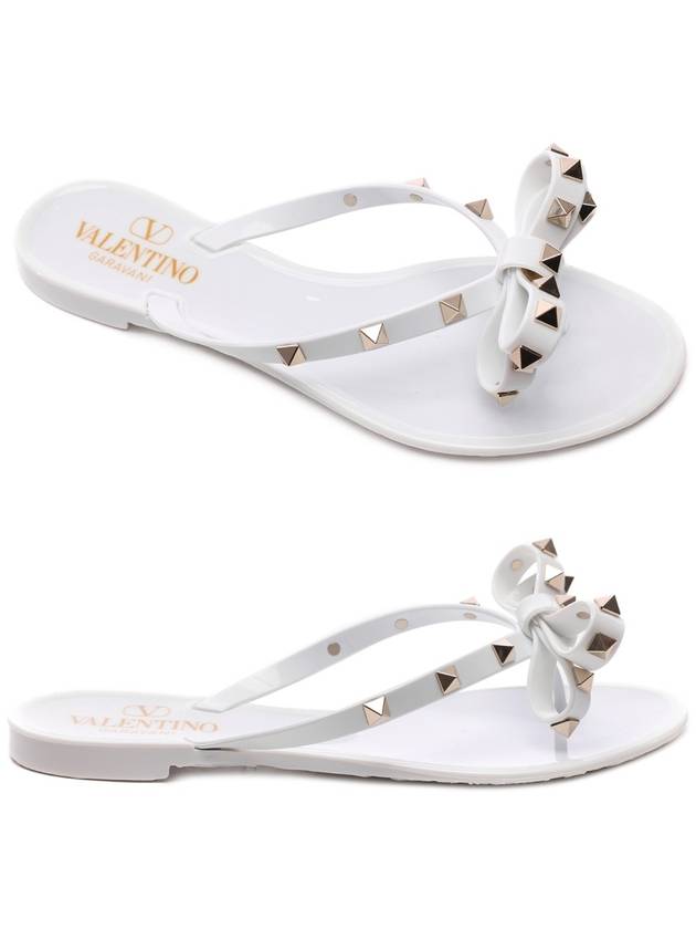 Rubber Rockstud Flip Flops White - VALENTINO - BALAAN 3