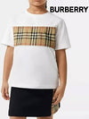 Kids Vintage Check Panel Short Sleeve T-Shirt White - BURBERRY - BALAAN 6