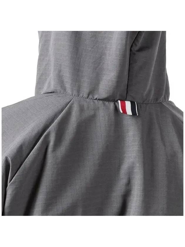 Women's Ripstop Mesh 4 Bar Hoodie Zip-up Grey - THOM BROWNE - BALAAN.