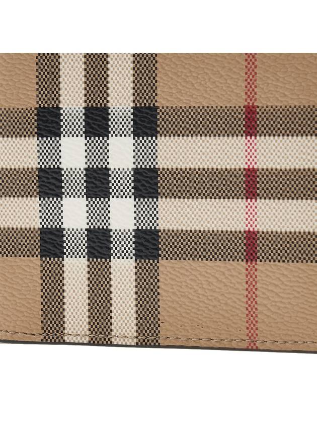 Check Slim Bifold Leather Half Wallet Beige - BURBERRY - BALAAN 7