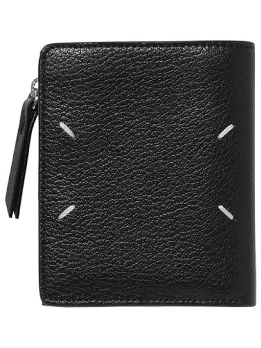 Four-Stitch Leather Half Wallet Black - MAISON MARGIELA - BALAAN 2