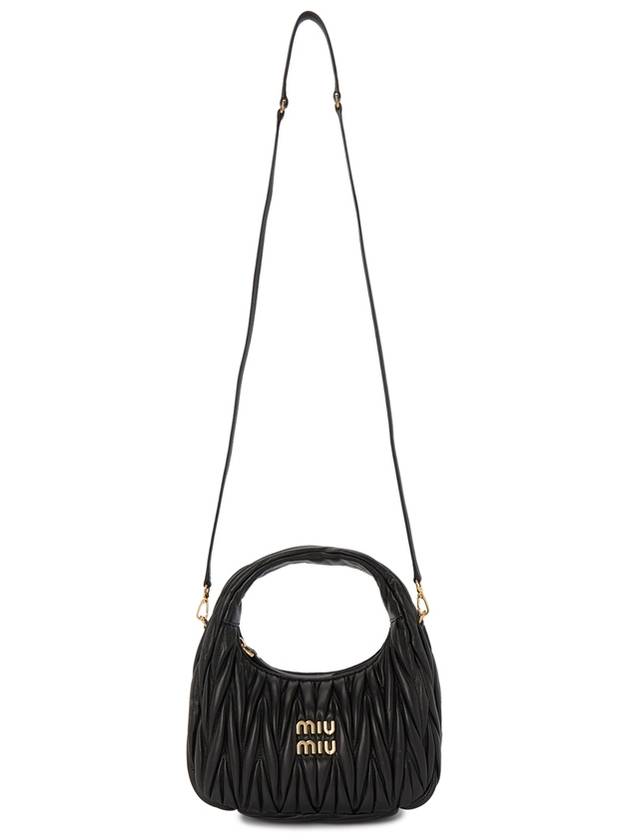 Wander Matelasse Nappa Leather Mini Hobo Tote Bag Black - MIU MIU - BALAAN 8