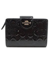 Signature Leather Medium Corner Zipper Wallet CV414 IMBLK - COACH - BALAAN 1