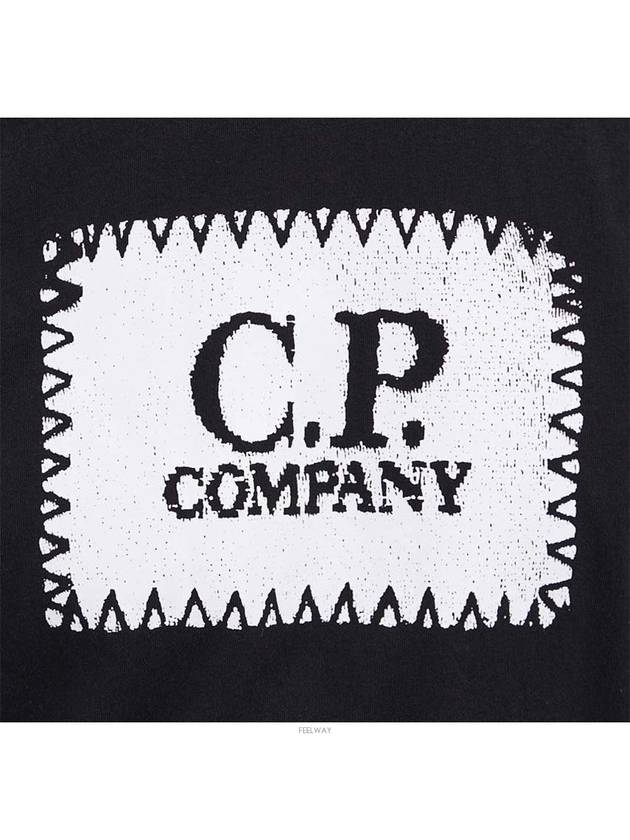 Men's Embroidery Logo Print Long Sleeve T-Shirt Black - CP COMPANY - BALAAN 5