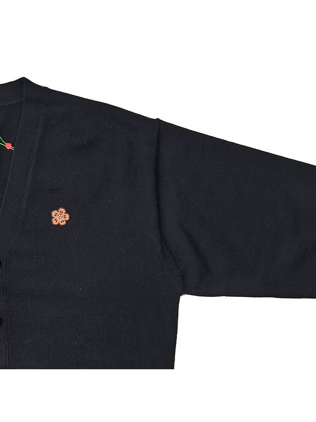 Mini Boke Flower Button Wool Cardigan Black - KENZO - BALAAN 5