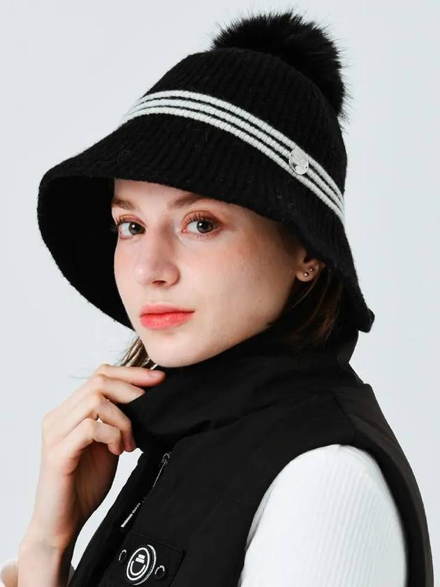 Detachable fox drop wool bucket hat BLACK - MONBIRDIE GOLF - BALAAN 5