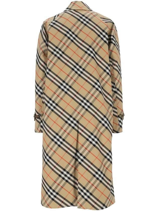 Check Reversible Long Gabadin Car Single Coat Beige - BURBERRY - BALAAN 2