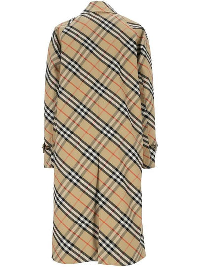 Check Reversible Long Gabadin Car Single Coat Beige - BURBERRY - BALAAN 2