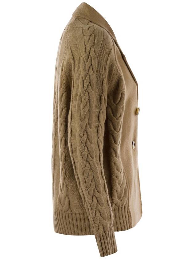 Micio Double-Breasted Long-Sleeve Cardigan Camel - MAX MARA - BALAAN 4