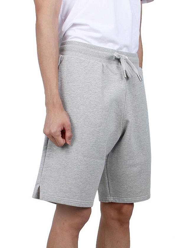 Organic Cotton Fleece Shorts Heather Ash Grey - AMI - BALAAN 4