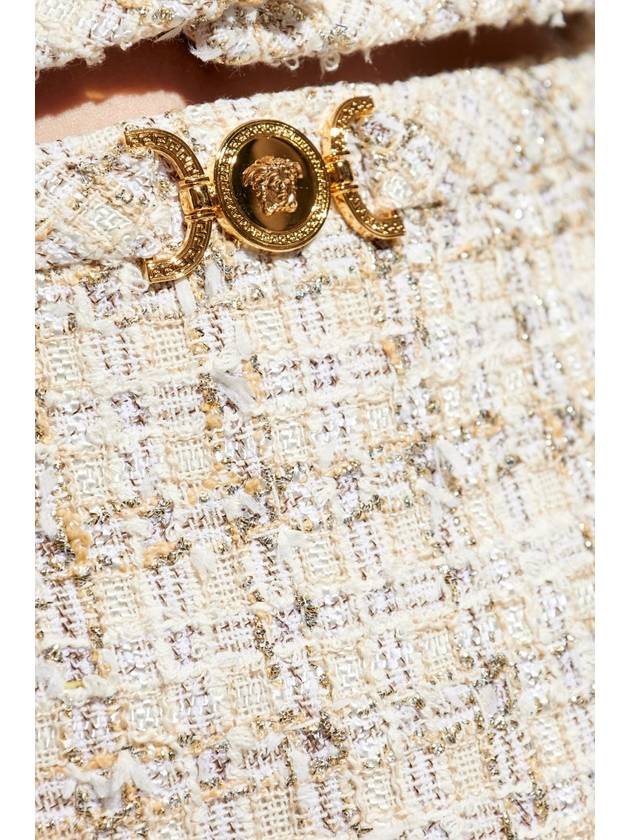 Versace Tweed Skirt With Lurex Thread, Women's, Cream - VERSACE - BALAAN 5