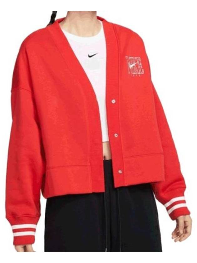 Sportswear Phoenix Fleece Oversized Cardigan University Red - NIKE - BALAAN 2