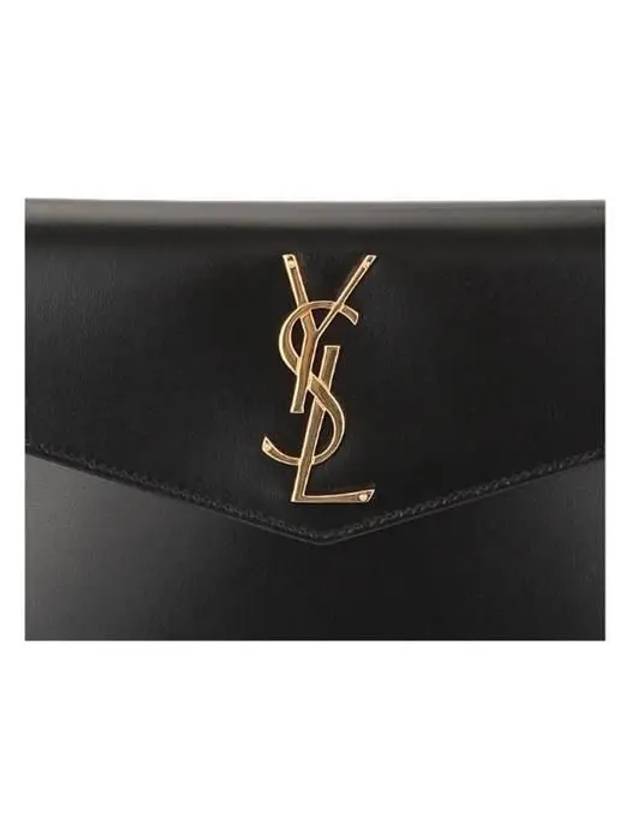 Uptown Shiny Clutch Bag Black Gold - SAINT LAURENT - BALAAN 4