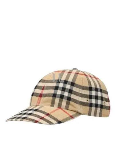 Check Cotton Ball Cap Beige - BURBERRY - BALAAN 2