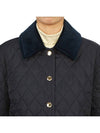 Corduroy Collar Quilted Jacket Navy - BURBERRY - BALAAN 7